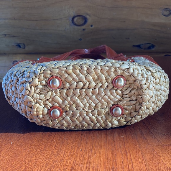 Michael Kors Straw Woven Basket Handbag - Picture 5 of 7